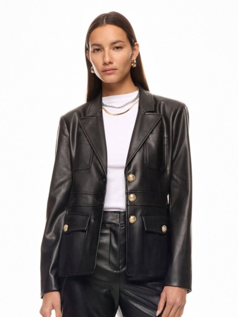 Derek Lam Faux Leather Jacket Size 4 Flawed